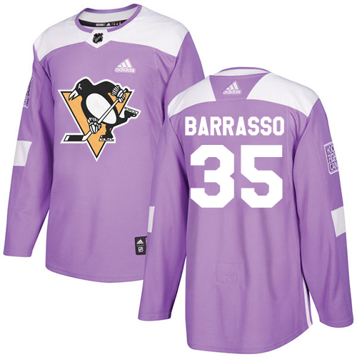 Adidas Penguins #35 Tom Barrasso Purple Authentic Fights Cancer Stitched NHL Jersey - Click Image to Close